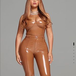 HIGH-WAISTED ADIDAS X IVY PARK LATEX PANTS